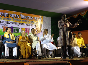 Subrata Chowdhury Tollygunge Trinamool Congress leader regales the karmi sabha.